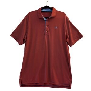 Greyson Polo Shirt Men's Red Navy Stripe with Embroidered Tree Logo